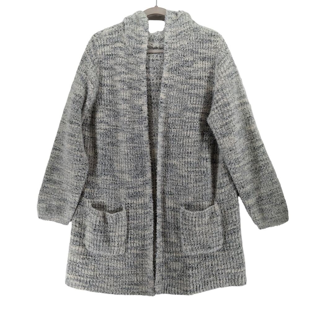No Boundaries Long Hooded Cardigan Juniors 3X 21 Gray Open‎ Front Layering Cozy